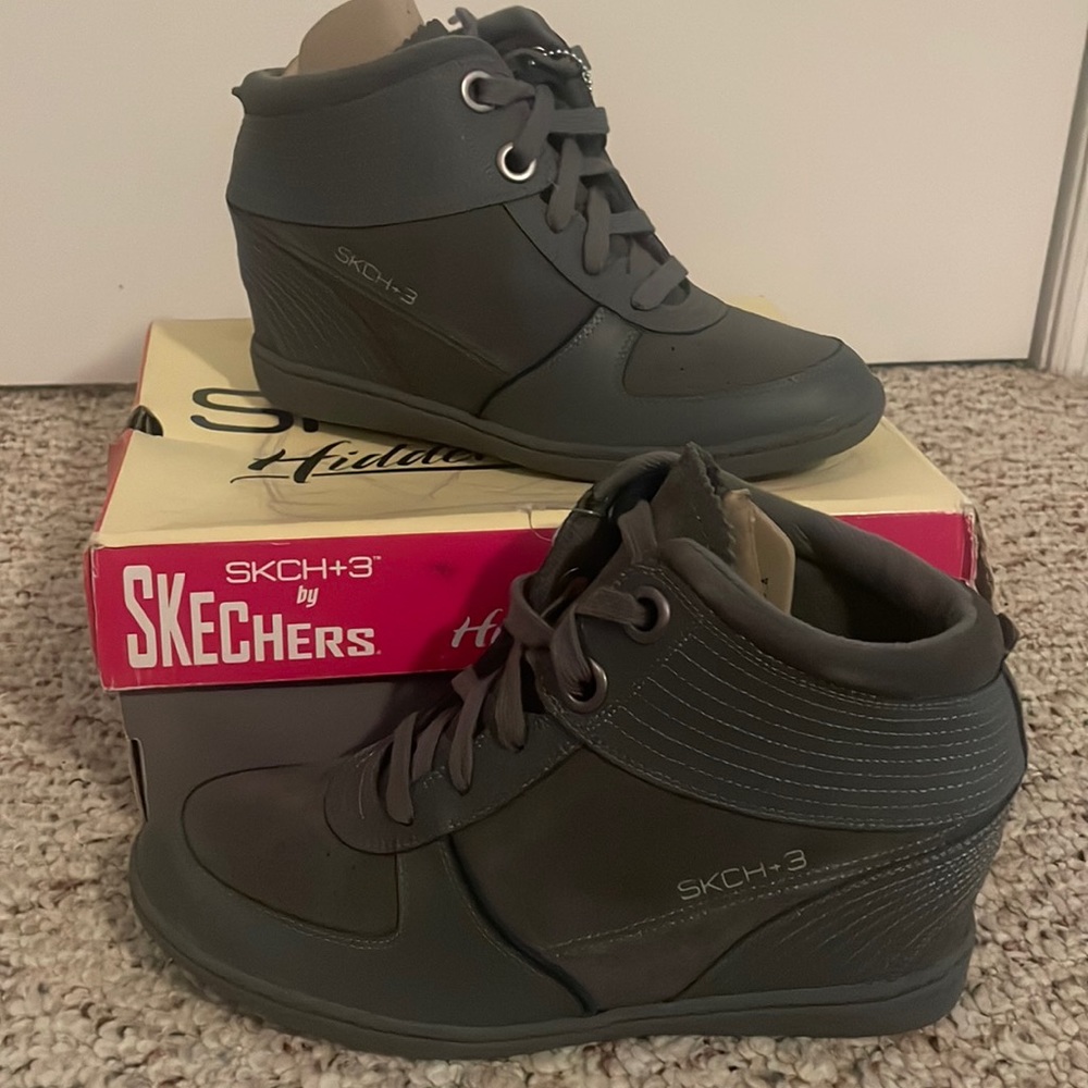 Gray sneaker boots